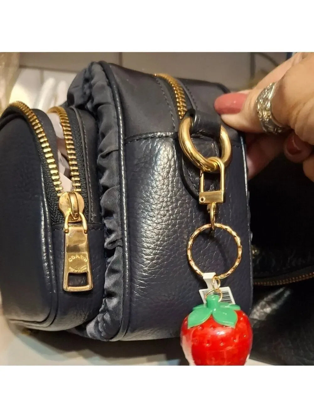 Strawberry Lip Balm Keyring Bag Charm NWT